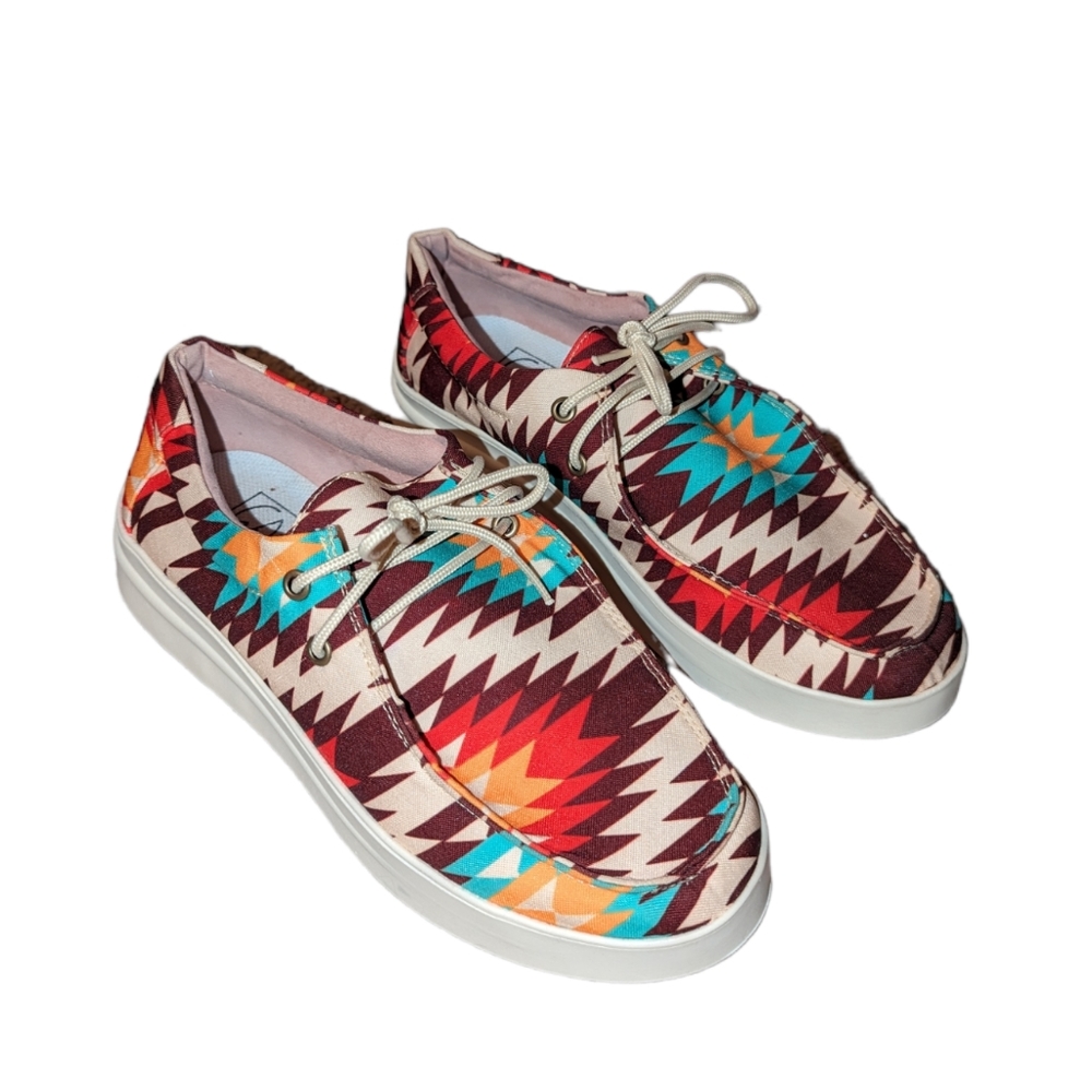 Everglades Aztec Southwestern Handmade Lace Up Moccasin Shoes 7